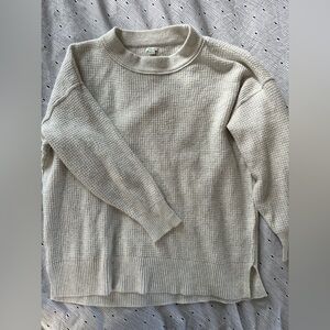 Aerie Cream Crew Neck Sweater